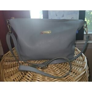 Handbag BEBE Crossbody Bag Baby Blue Faux Leather 12x10" Long Strap Boho Summer